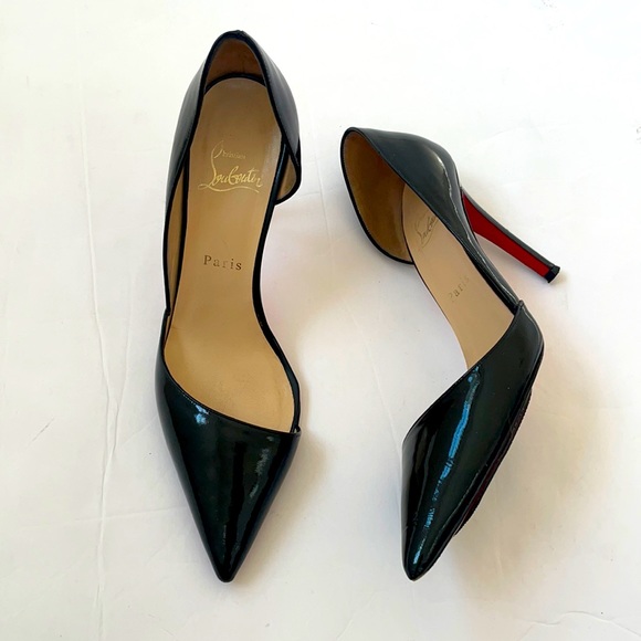 Christian Louboutin Black patent leather New Helmut 100mm pumps 37.5 - Picture 1 of 8